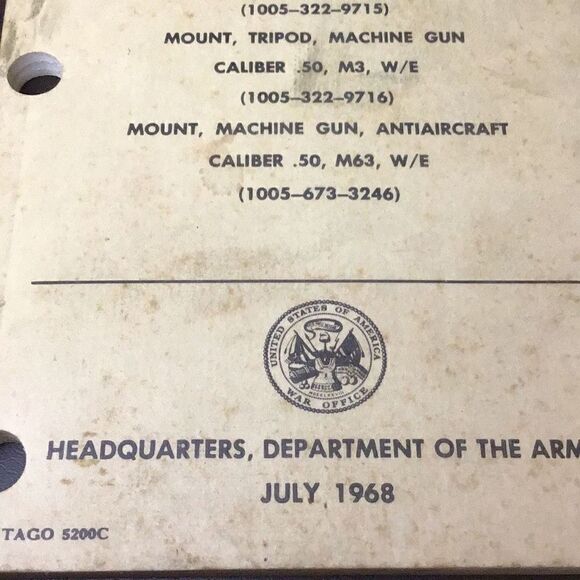Vintage 1968 army owners manual for browning 50 caliber - Picture 3 of 4